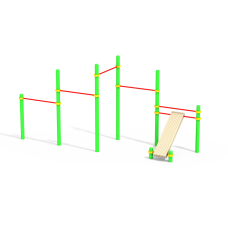 СО 7.12 Каскад из пяти турников и скамейки для упражнений пресса