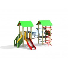 ДИК 2.271 Детский игровой комплекс Веселый мостик со спиралью Н=900